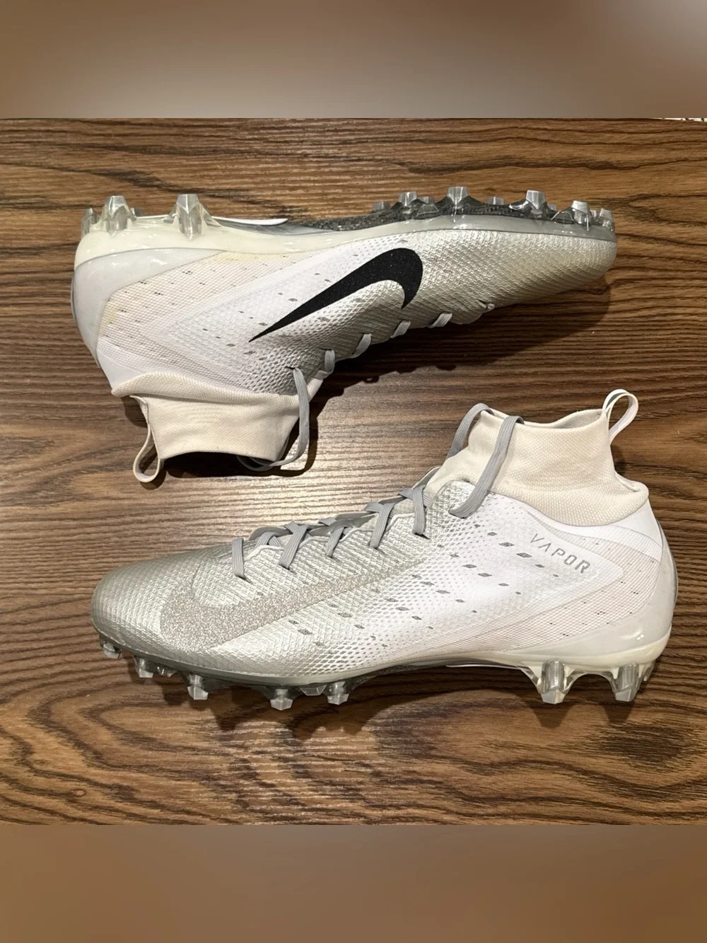 Size 14 Nike Vapor Untouchable Pro 3 Football Cleats White Silver 917165-112